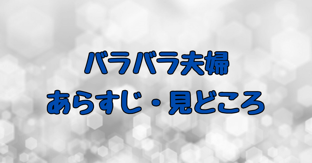 バラバラ夫婦のあらすじと見どころ！リアルな人生の転換点