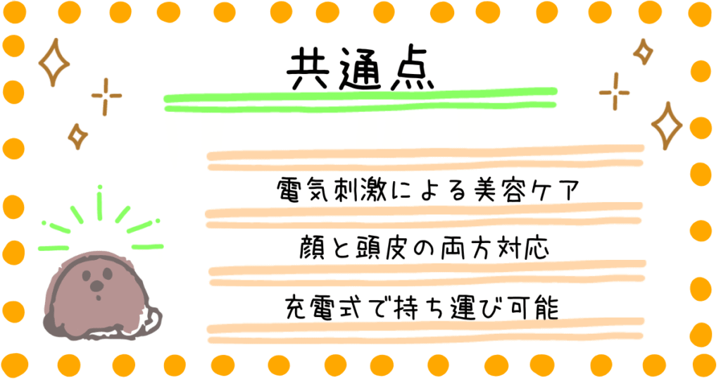 エレキブラシプラス 電気バリブラシ 共通点