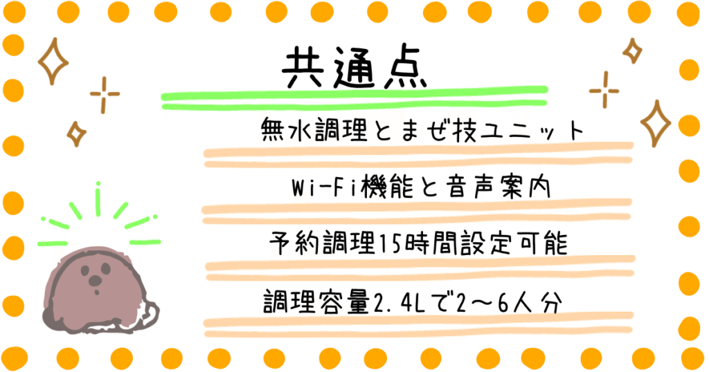 KN-HW24G　KN-HW24H　共通点