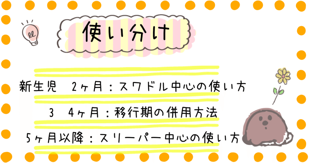 スワドル スリーパー 使い分け